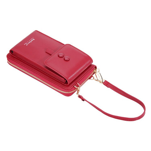 BAELLERRY N8691 Women's Magnetic Snap Button Crossbody Bag Phone Carrying Pouch Girl's Shoulder Bag