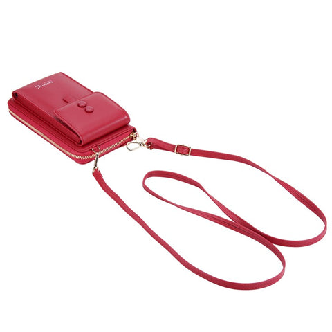 BAELLERRY N8691 Women's Magnetic Snap Button Crossbody Bag Phone Carrying Pouch Girl's Shoulder Bag