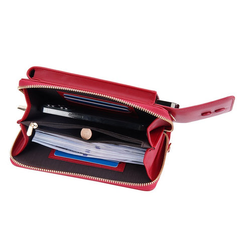 BAELLERRY N8691 Women's Magnetic Snap Button Crossbody Bag Phone Carrying Pouch Girl's Shoulder Bag
