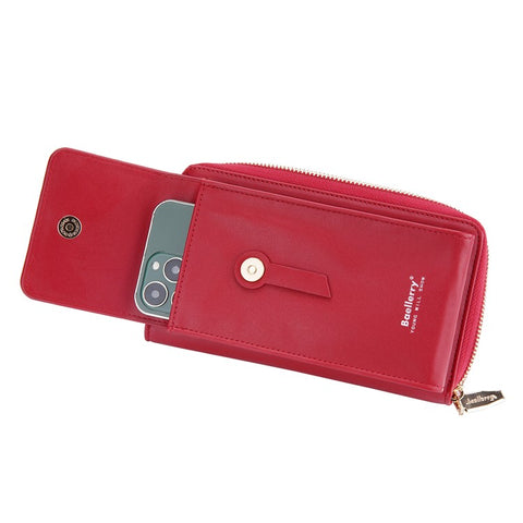 BAELLERRY N8691 Women's Magnetic Snap Button Crossbody Bag Phone Carrying Pouch Girl's Shoulder Bag