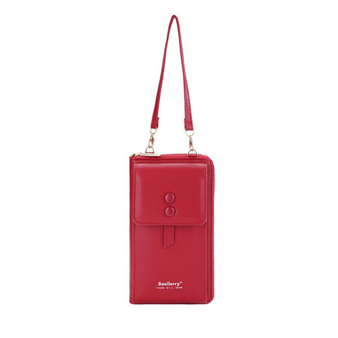 BAELLERRY N8691 Women's Magnetic Snap Button Crossbody Bag Phone Carrying Pouch Girl's Shoulder Bag