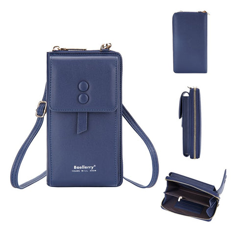 BAELLERRY N8691 Women's Magnetic Snap Button Crossbody Bag Phone Carrying Pouch Girl's Shoulder Bag