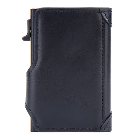 BAELLERRY K9211 Automatic Pop Up Card Case PU Leather Zinc Alloy RFID Blocking Card Holder