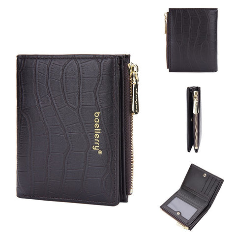 BAELLERRY DR100 PU Leather Wallet for Men Business Style Clutch Bag Card Holder Zipper Coin Purse