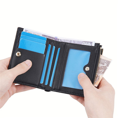 BAELLERRY DR100 PU Leather Wallet for Men Business Style Clutch Bag Card Holder Zipper Coin Purse