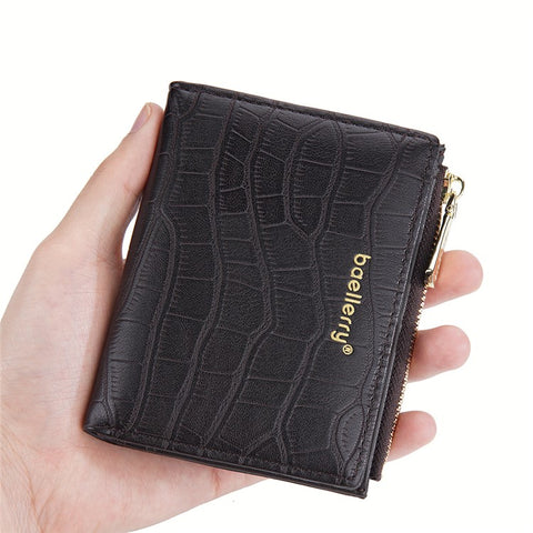 BAELLERRY DR100 PU Leather Wallet for Men Business Style Clutch Bag Card Holder Zipper Coin Purse
