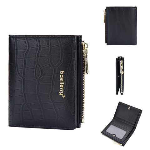 BAELLERRY DR100 PU Leather Wallet for Men Business Style Clutch Bag Card Holder Zipper Coin Purse