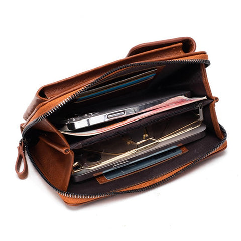 Stylish PU Leather Women Phone Bag Zipper Coin Purse Crossbody Bag
