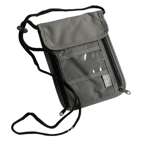 Travel Nylon Shoulder Crossbody Bag RFID Blocking Passport Holder to Keep Your Card Documents Safe (with Clear PVC Window)
