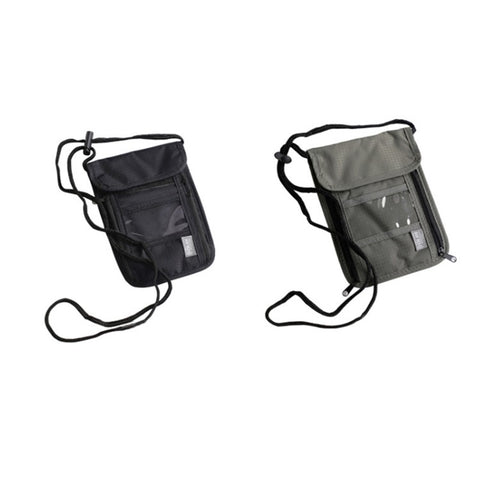 Travel Nylon Shoulder Crossbody Bag RFID Blocking Passport Holder to Keep Your Card Documents Safe (with Clear PVC Window)