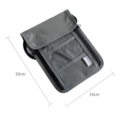 Travel Nylon Shoulder Crossbody Bag RFID Blocking Passport Holder to Keep Your Card Documents Safe (with Clear PVC Window)