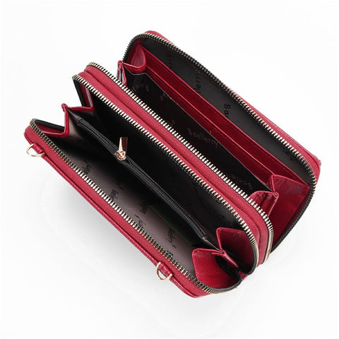 BAELLERRY N1897 PU Leather Crossbody Bag Litchi Texture Women Shoulder Handbag with Coin Purse Pouch