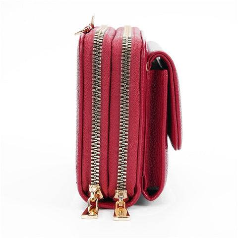 BAELLERRY N1897 PU Leather Crossbody Bag Litchi Texture Women Shoulder Handbag with Coin Purse Pouch