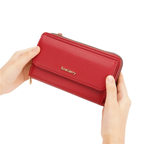 BAELLERRY N1897 PU Leather Crossbody Bag Litchi Texture Women Shoulder Handbag with Coin Purse Pouch