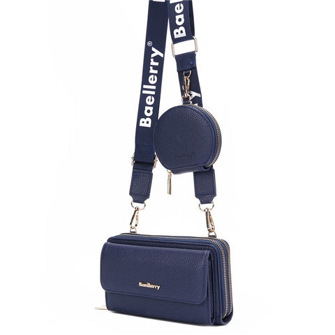 BAELLERRY N1897 PU Leather Crossbody Bag Litchi Texture Women Shoulder Handbag with Coin Purse Pouch