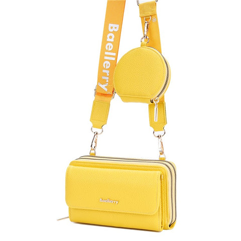 BAELLERRY N1897 PU Leather Crossbody Bag Litchi Texture Women Shoulder Handbag with Coin Purse Pouch