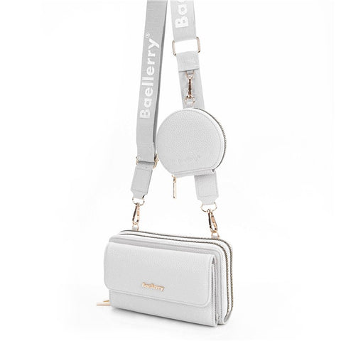 BAELLERRY N1897 PU Leather Crossbody Bag Litchi Texture Women Shoulder Handbag with Coin Purse Pouch