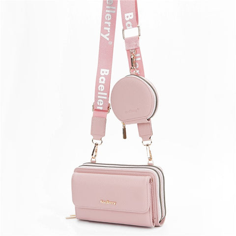 BAELLERRY N1897 PU Leather Crossbody Bag Litchi Texture Women Shoulder Handbag with Coin Purse Pouch