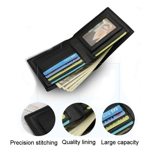Business PU Leather Men Short Wallet Card Holder Billfold Coin Purse Bag