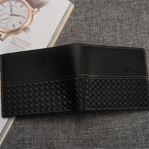 Business PU Leather Men Short Wallet Card Holder Billfold Coin Purse Bag