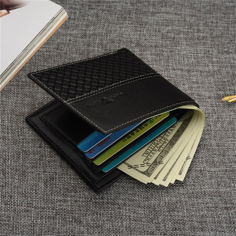 Business PU Leather Men Short Wallet Card Holder Billfold Coin Purse Bag