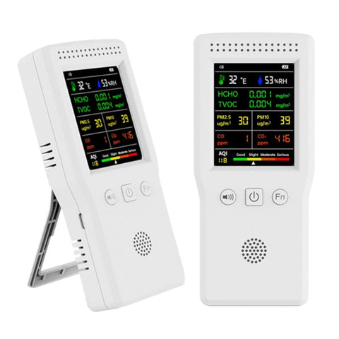 Air Quality Monitor 9-in-1 Formaldehyde Detector Temperature Humidity CO2 Meter Sensor Detect PM2.5 / PM10