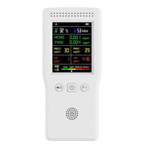 Air Quality Monitor 9-in-1 Formaldehyde Detector Temperature Humidity CO2 Meter Sensor Detect PM2.5 / PM10