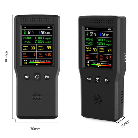 Air Quality Monitor 9-in-1 Formaldehyde Detector Temperature Humidity CO2 Meter Sensor Detect PM2.5 / PM10