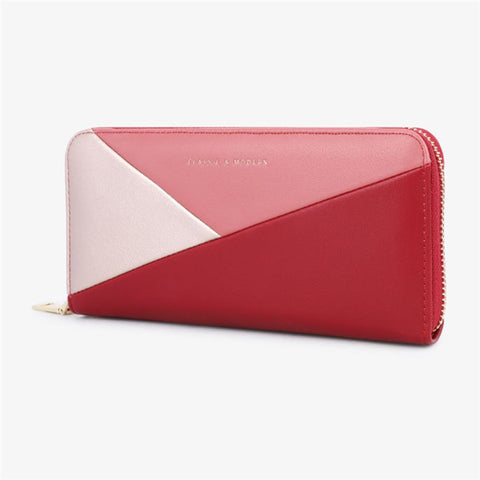 TAILIAN T9612-117 Multiple Card Slots Long Purse Color Splicing PU Leather Women Zipper Clutch