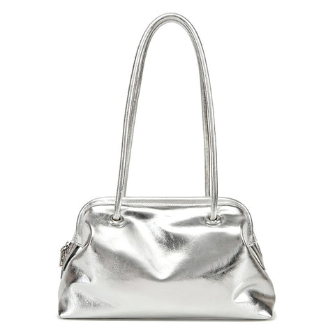 9665 Women Tote Underarm Bag Cowhide Leather Large Capacity Zipper Travel Handbag