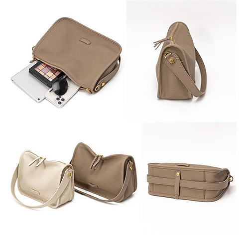 JY9582-S Fashion Women Handbag Top Layer Cowhide Leather Crossbody Shoulder Bag Underarm Bag