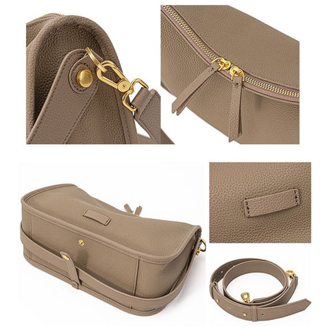 JY9582-S Fashion Women Handbag Top Layer Cowhide Leather Crossbody Shoulder Bag Underarm Bag