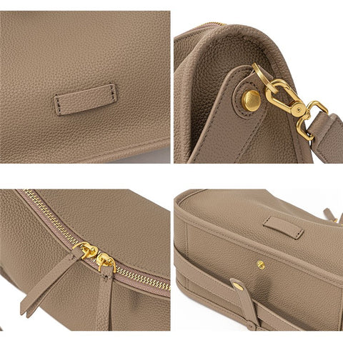JY9582-S Fashion Women Handbag Top Layer Cowhide Leather Crossbody Shoulder Bag Underarm Bag