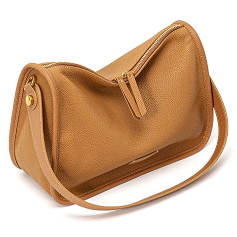 JY9582-S Fashion Women Handbag Top Layer Cowhide Leather Crossbody Shoulder Bag Underarm Bag