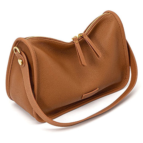 JY9582-S Fashion Women Handbag Top Layer Cowhide Leather Crossbody Shoulder Bag Underarm Bag