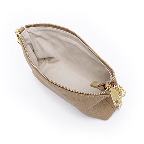 9632 Women Zipper Dumpling Bag Handbag Top Layer Cowhide Leather Crossbody Shoulder Bag with Chain Strap