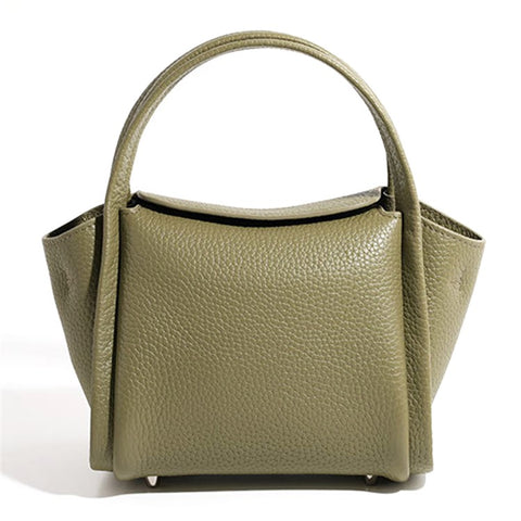 9662 Top Layer Cowhide Leather Handbag Fashion Women Crossbody Bag with Shoulder Strap