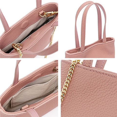 CKWG3303 Women Handbag Top Layer Cowhide Leather Crossbody Bag with Chain Shoulder Strap