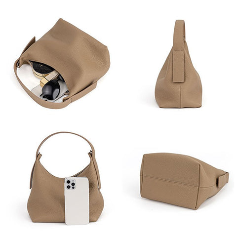 9978 Women Handbag Top Layer Cowhide Leather Dumpling Crossbody Shoulder Travel Bag