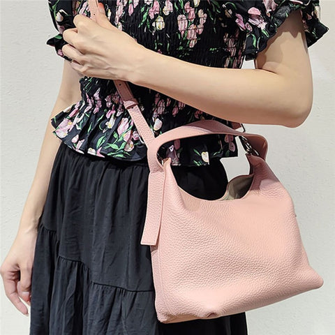 9978 Women Handbag Top Layer Cowhide Leather Dumpling Crossbody Shoulder Travel Bag