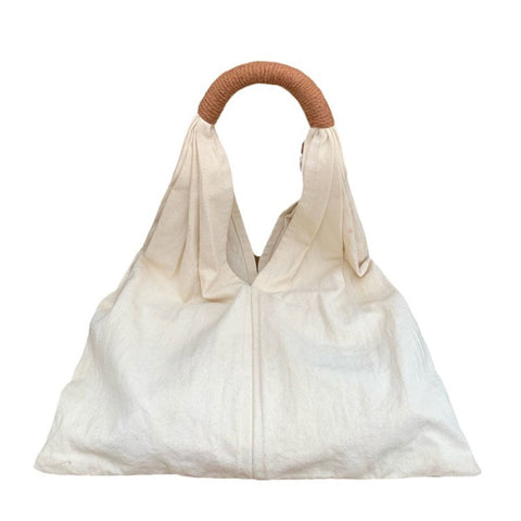 Simple Large Capacity Bag Canvas Tote Lightweight Reusable Grocery Shopping Bag