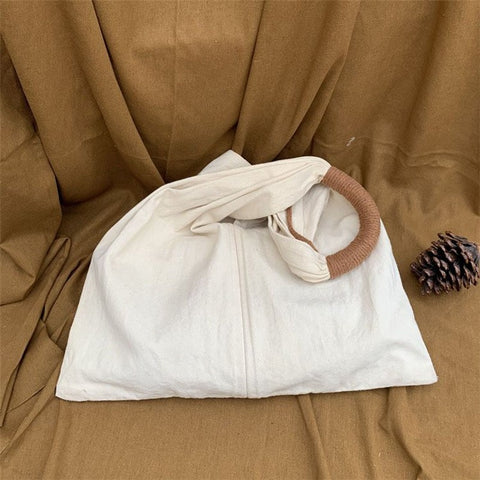 Simple Large Capacity Bag Canvas Tote Lightweight Reusable Grocery Shopping Bag