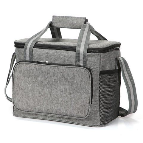 24L Thermal Insulated Travel Lunch Bag Waterproof Oxford Cloth Picnic Cooler Tote Shoulder Bag