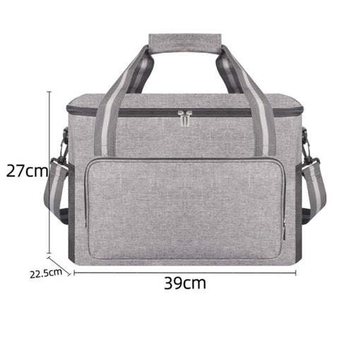 24L Thermal Insulated Travel Lunch Bag Waterproof Oxford Cloth Picnic Cooler Tote Shoulder Bag