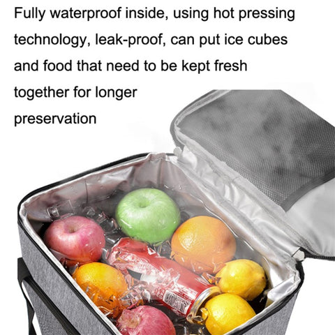 15L Portable Travel Lunch Bag Picnic Thermal Insulated Cooler Tote Waterproof Oxford Cloth Shoulder Bag
