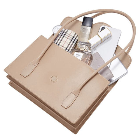 88668 Cowhide Leather Handbag Tote Bag Women Stylish Casual Single Shoulder Bag