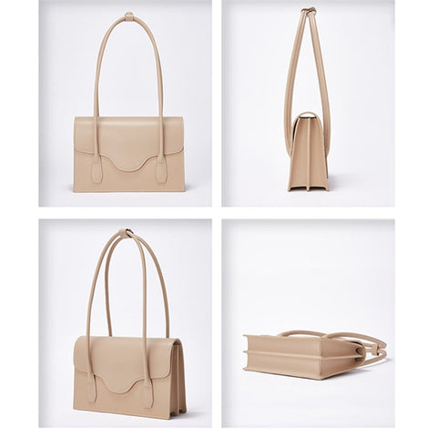 88668 Cowhide Leather Handbag Tote Bag Women Stylish Casual Single Shoulder Bag