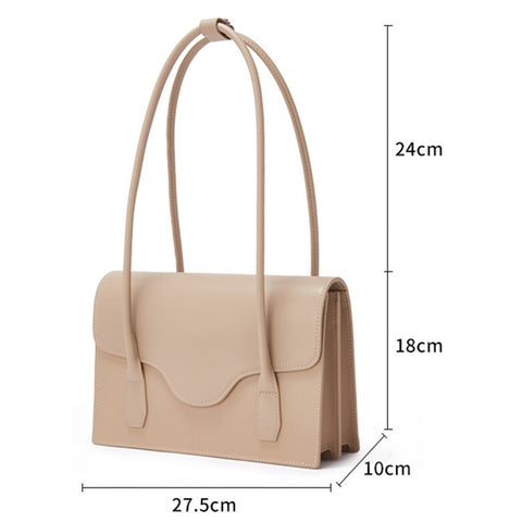 88668 Cowhide Leather Handbag Tote Bag Women Stylish Casual Single Shoulder Bag