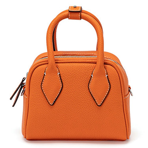 JY9061 Size S Genuine Cowhide Leather Crossbody Bag Splicing Color Daypack Women's Small Handbag