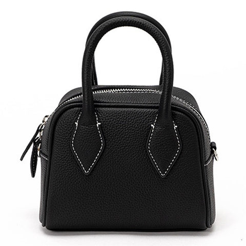 JY9061 Size S Genuine Cowhide Leather Crossbody Bag Splicing Color Daypack Women's Small Handbag